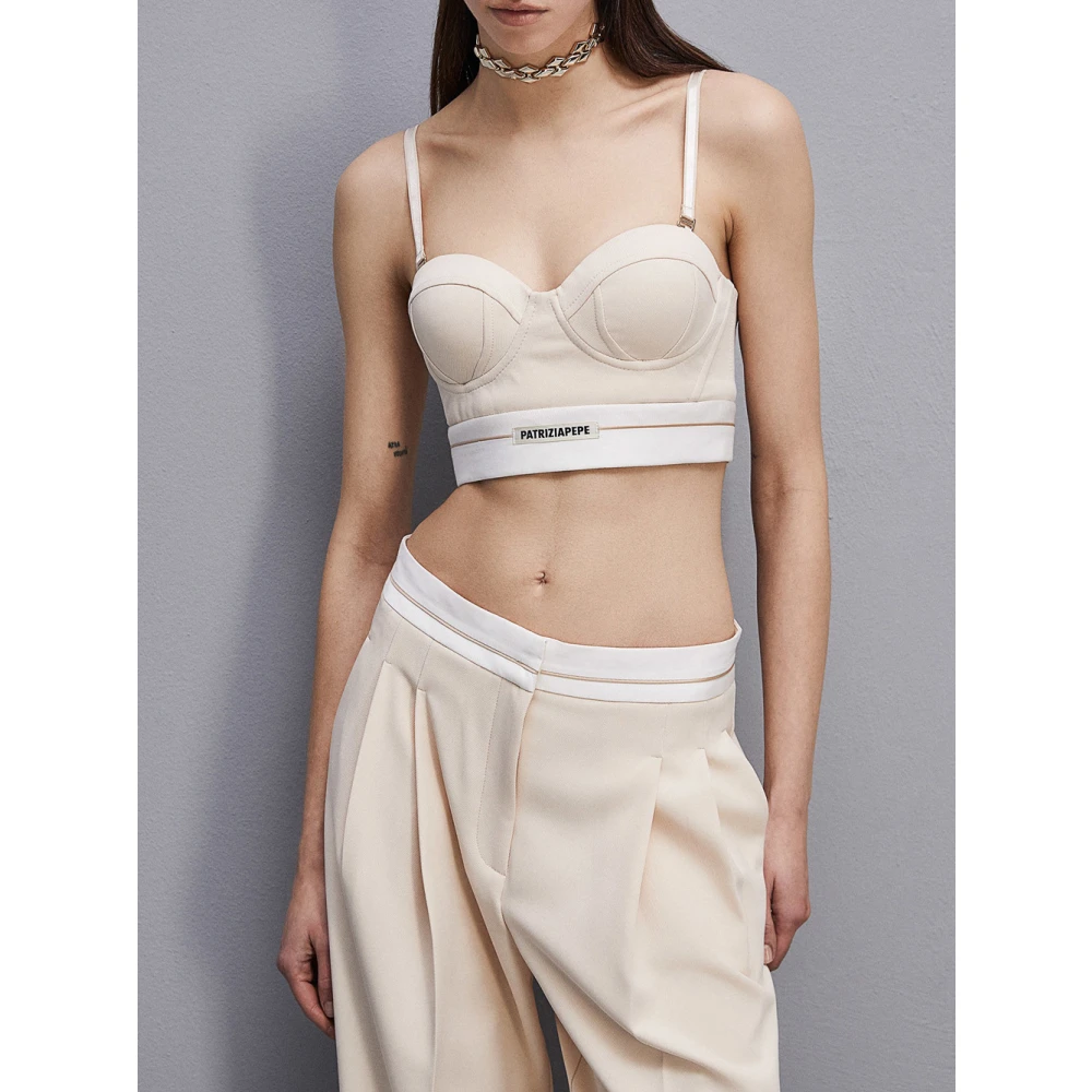 PATRIZIA PEPE Rock Bustier Top Beige Dames