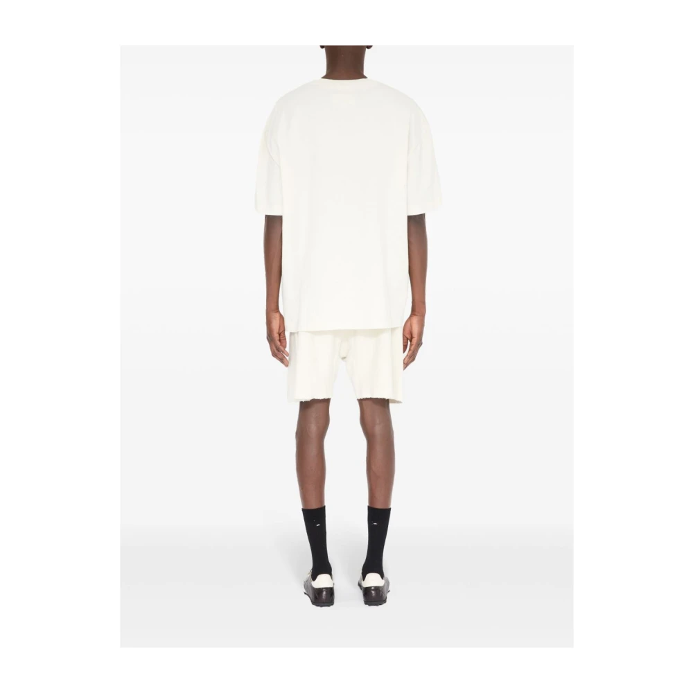 Maison Margiela Beige Oversize Katoenen T-shirt met Logo Beige Heren