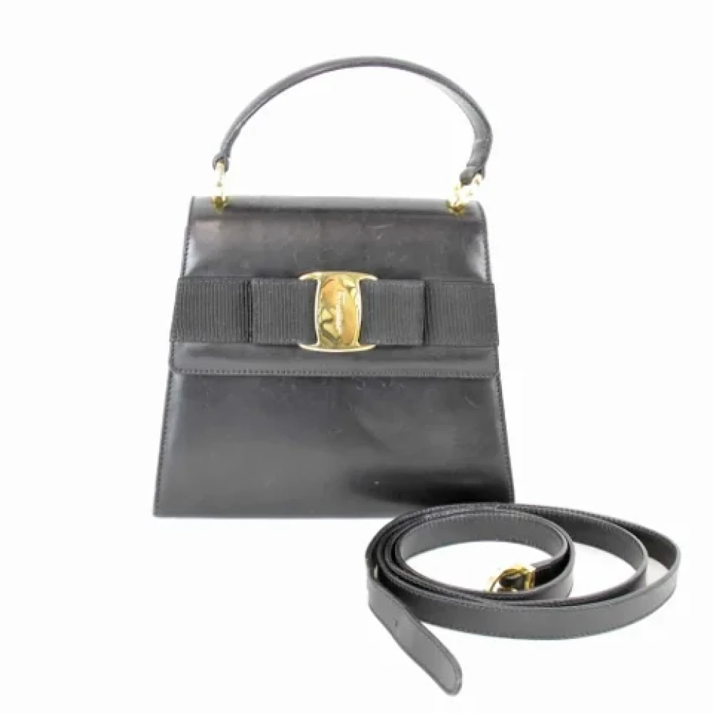 Salvatore Ferragamo Pre-owned Leather handbags Black Dames