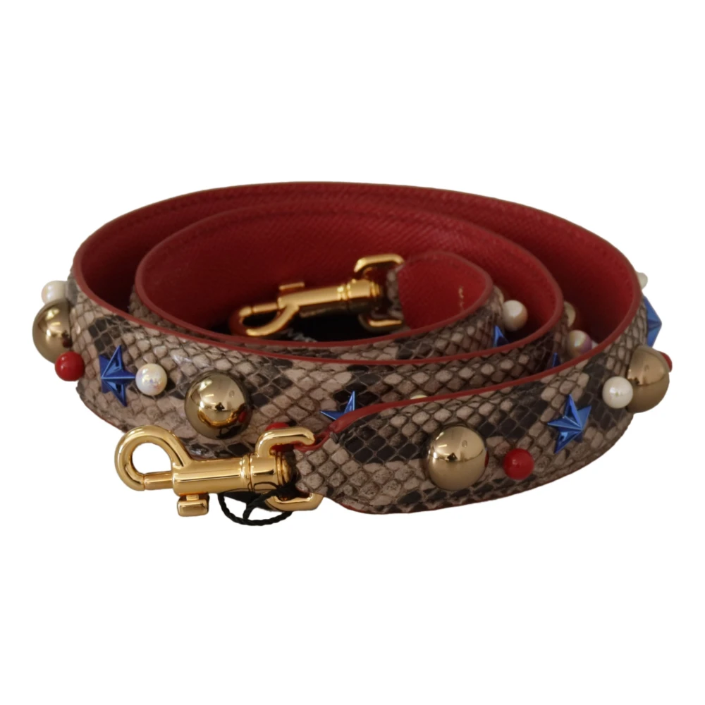 Dolce & Gabbana Women's Brown Python Leather Studded Strap