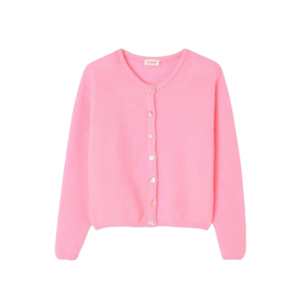 American Vintage Women's Pink Short Bouffant Cardigan - Cardigans - M - Knitwear