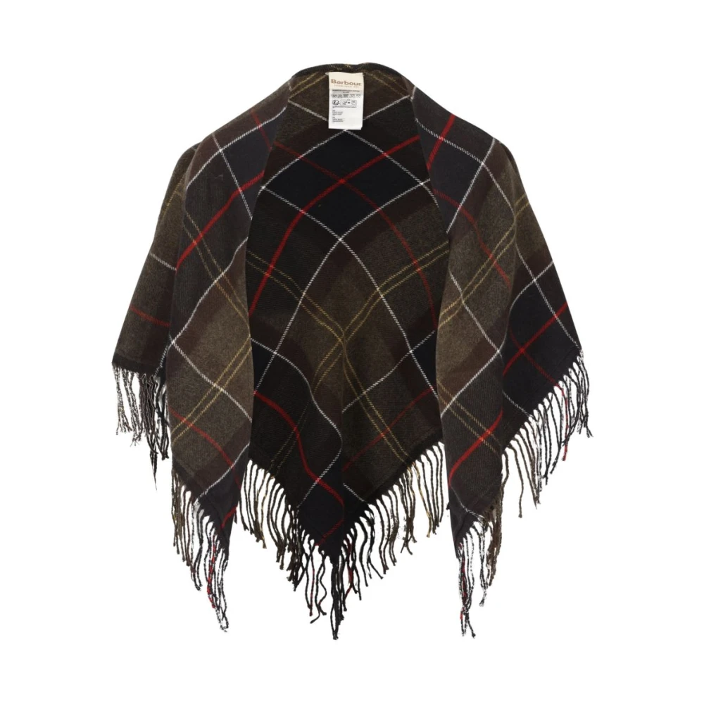 Barbour Kirklees Check Scarf - Female - Ponchos - Green - One Size - Jackets