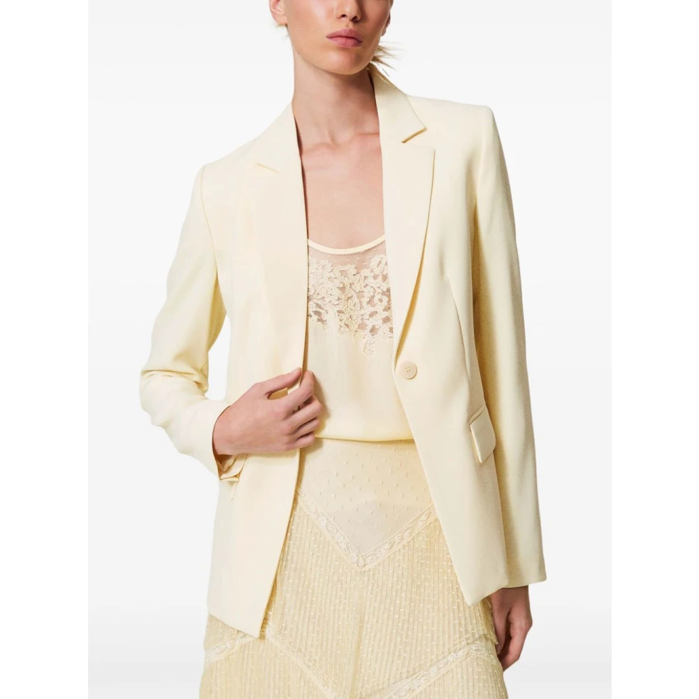 Twinset Witte jas met klepzakken White Dames