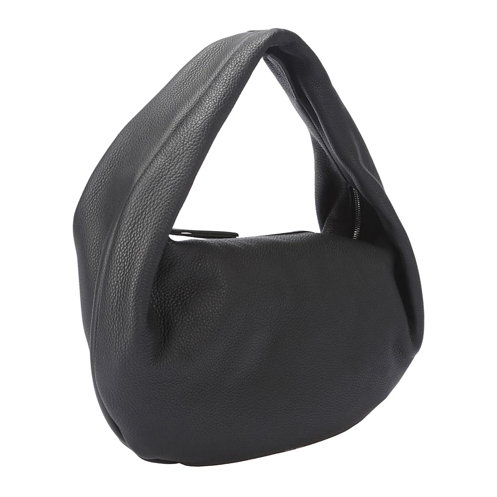 Khaite Tote tas van gestructureerd leer met rits Black Dames