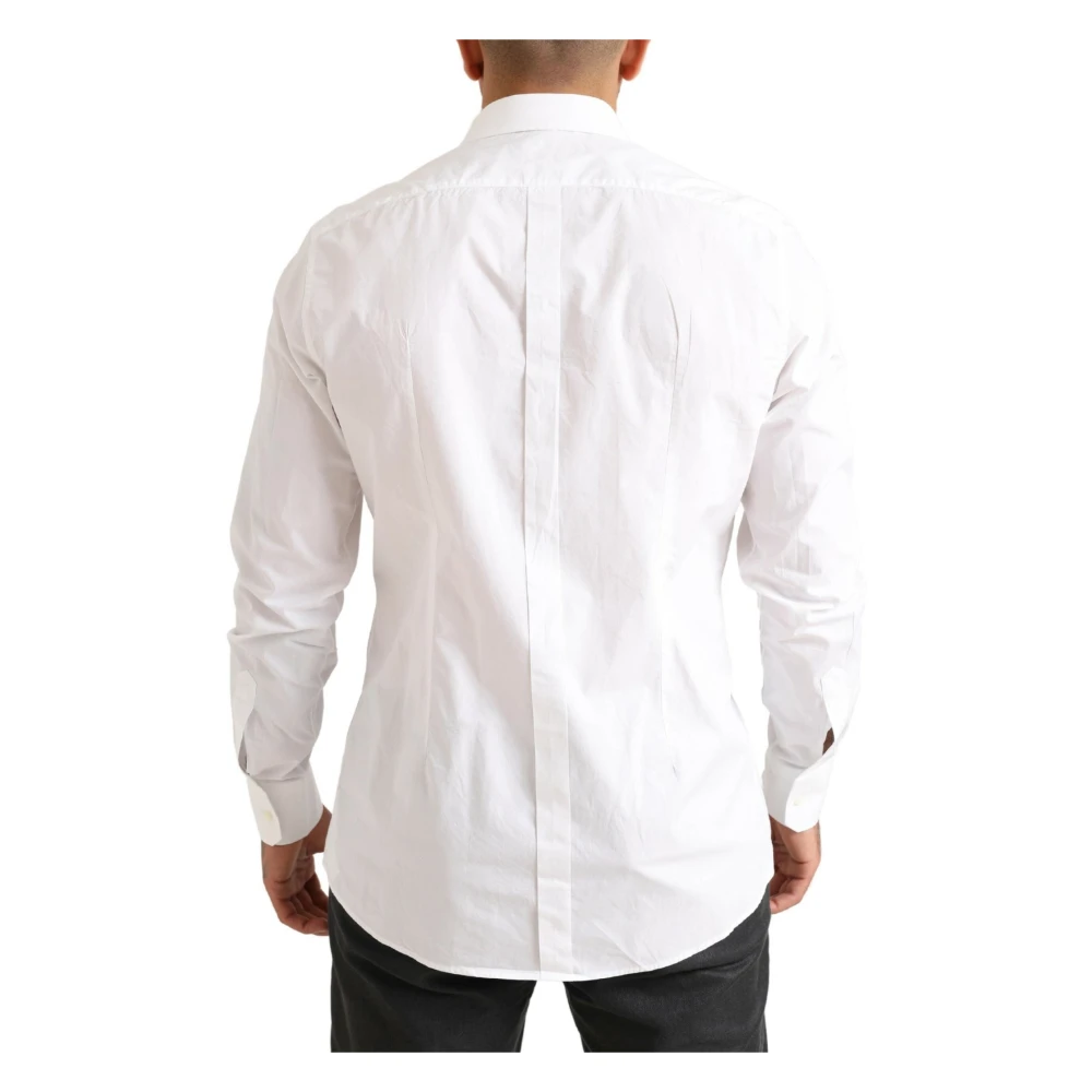 Dolce & Gabbana Prachtige Witte Gouden Formele Overhemd White Heren