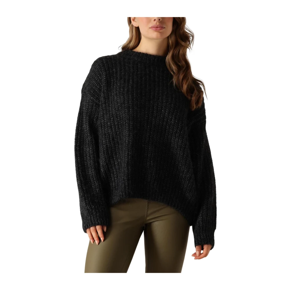 Knit-ted Zwarte Mohair Trui Phoebe Black Dames