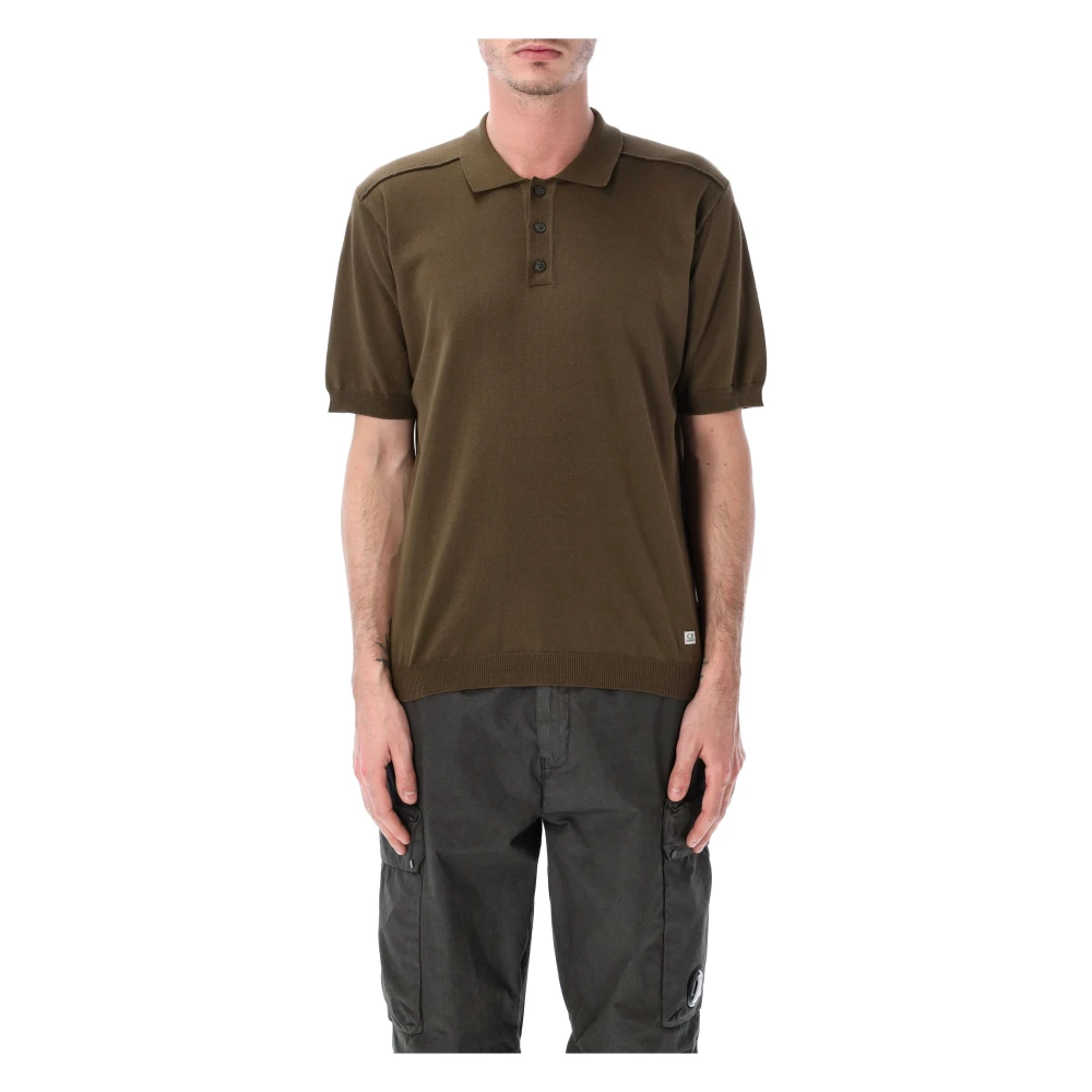 C.p. Company Men's Green S/S Polo Sweater