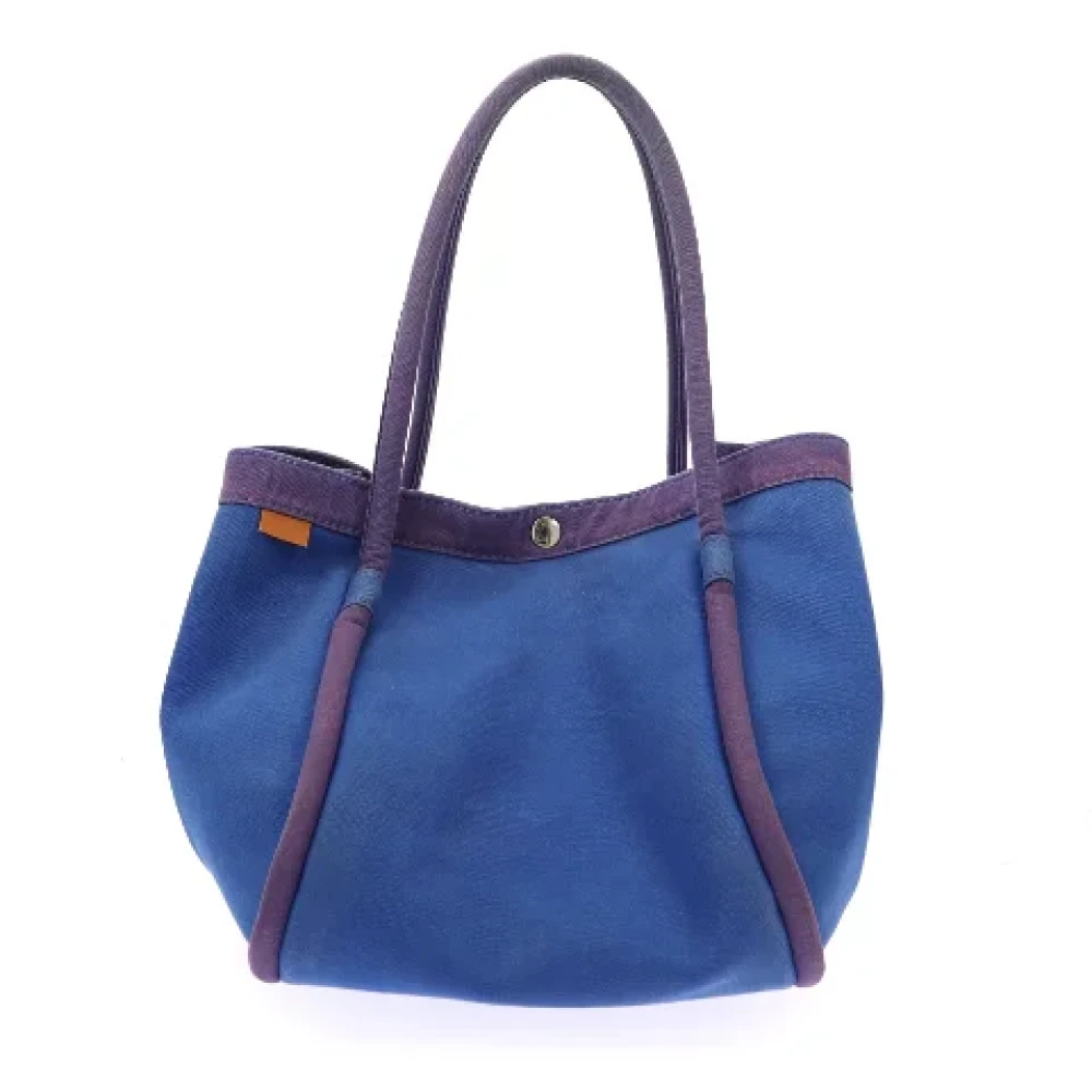 Hermès Vintage Pre-owned Cotton shoulder-bags Blue Dames