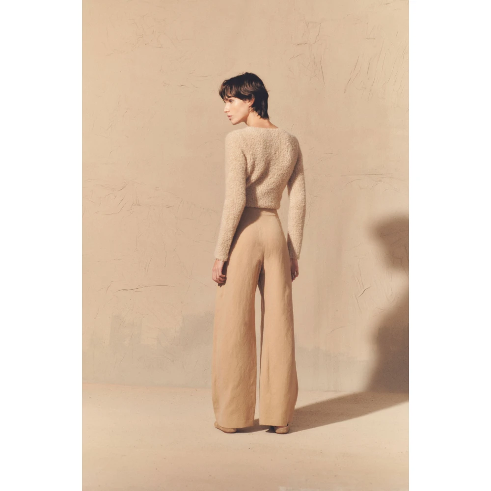 Cortana Zachte Beige Jersey Zijde Blend Trui Beige Dames
