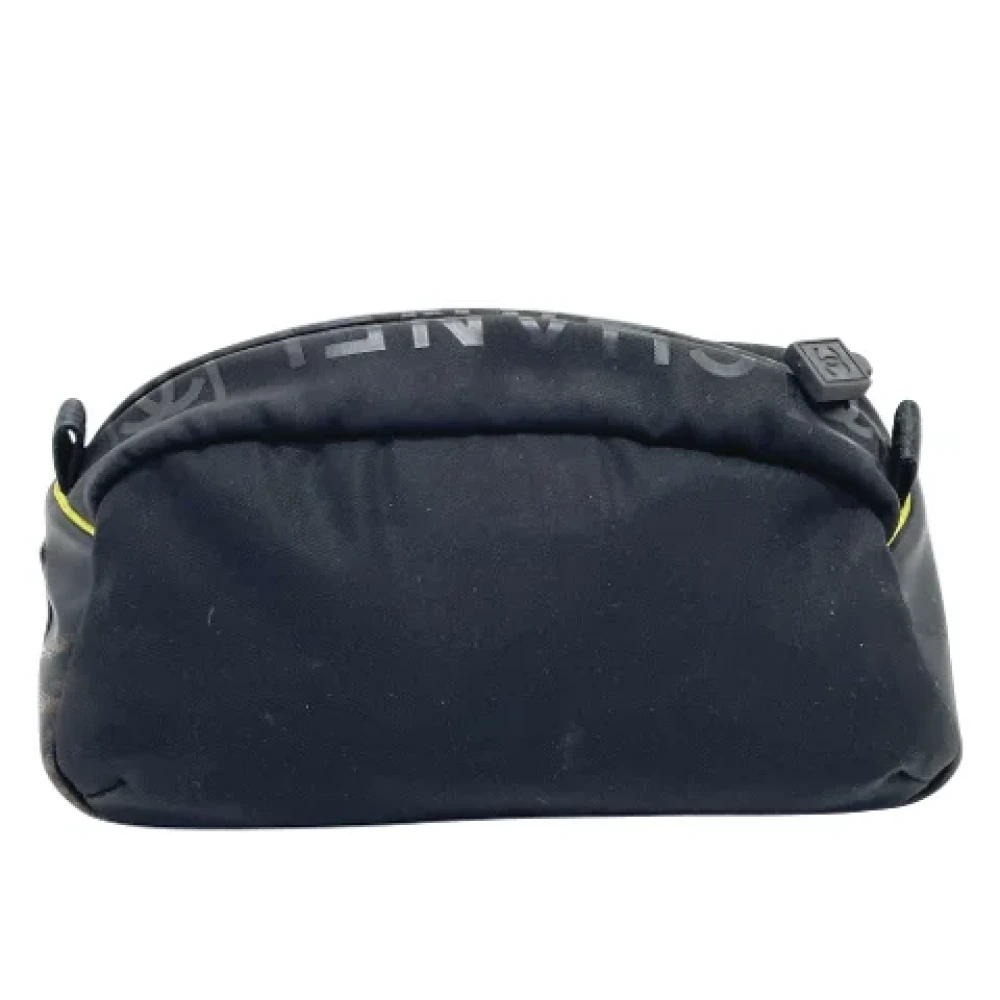 Chanel Vintage Pre-owned Canvas clutches Black Dames