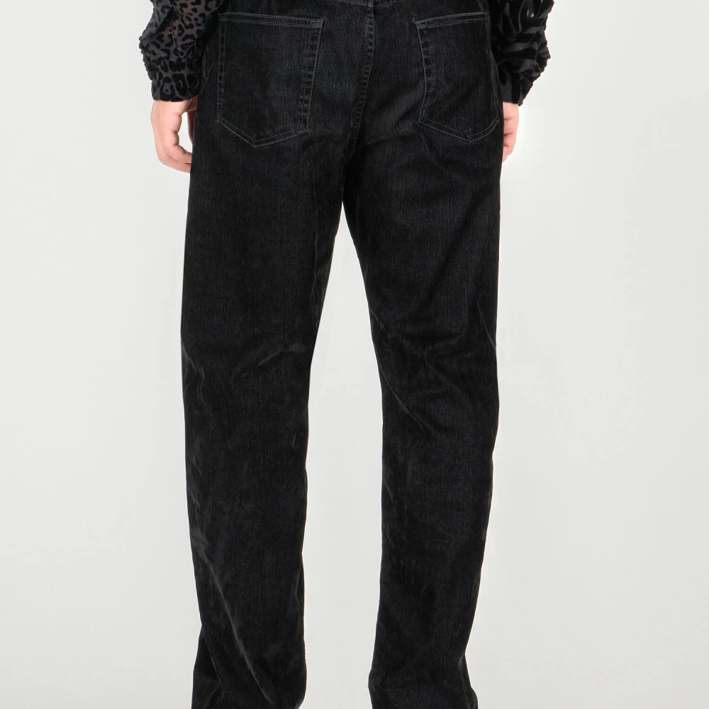 Roberto Cavalli Premium Denim Jeans Straight Leg Black Heren