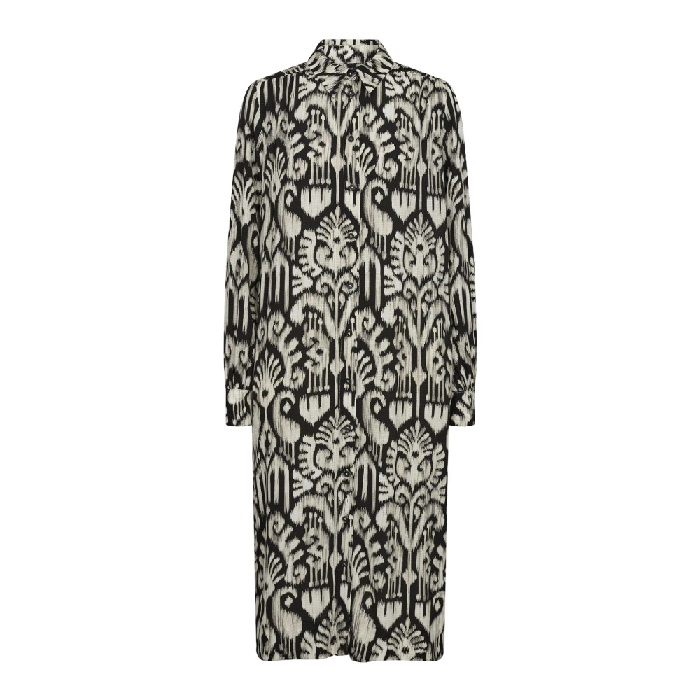 MOS MOSH Zwarte Jurk met All-Over Print Black Dames