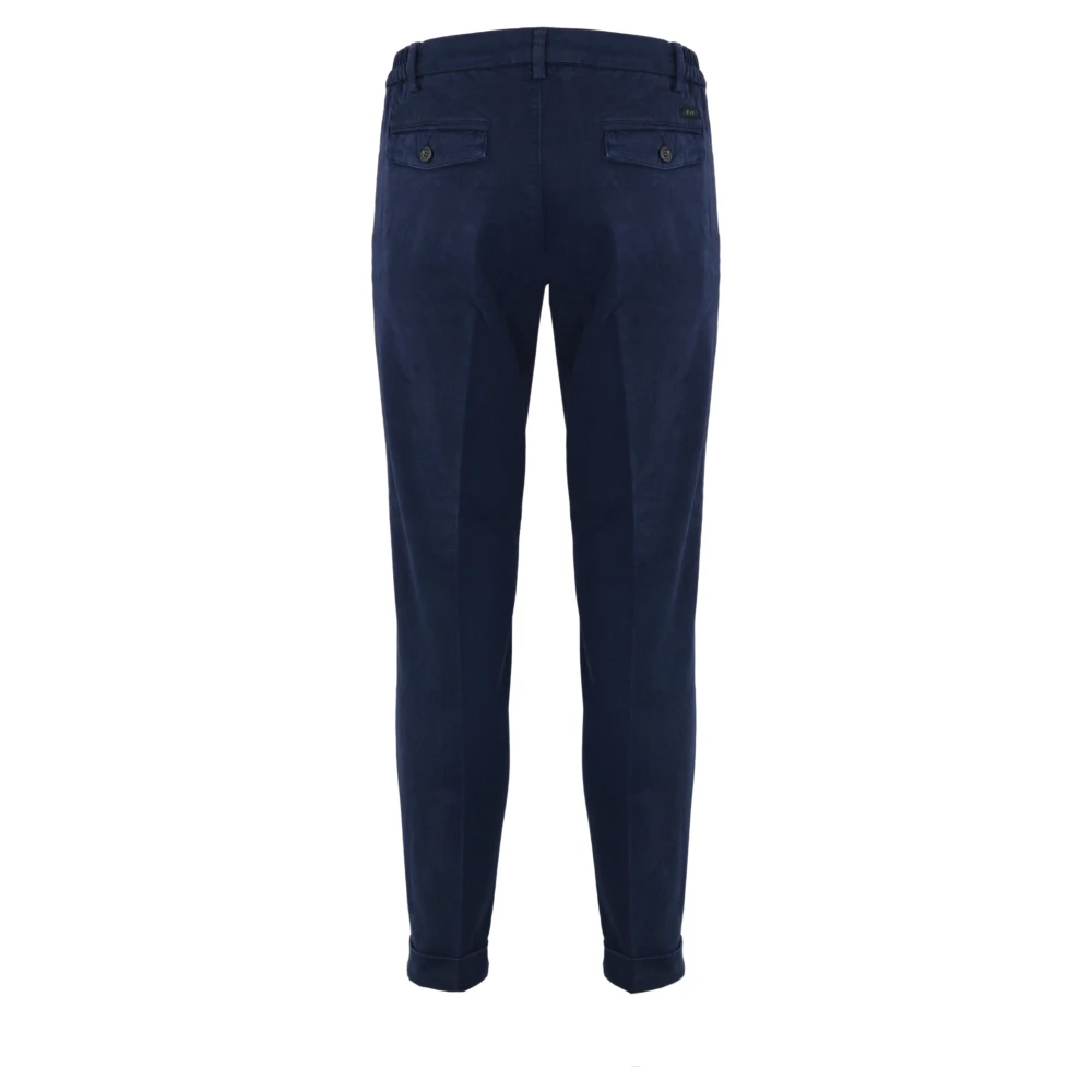 Fay Blauwe Katoenen Gabardine Slim Fit Broek Blue Heren
