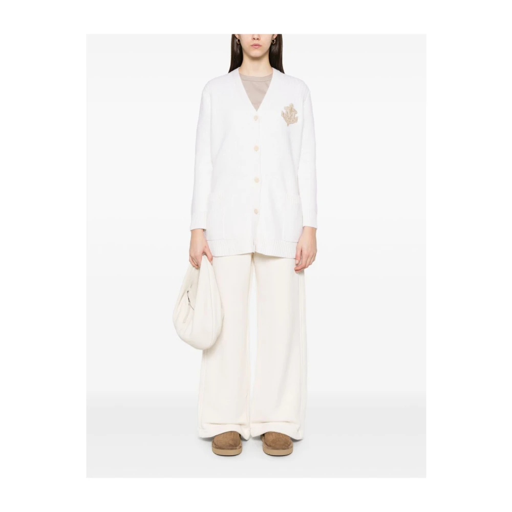 Max Mara Witte elastische tailleband broek Franse terry White Dames