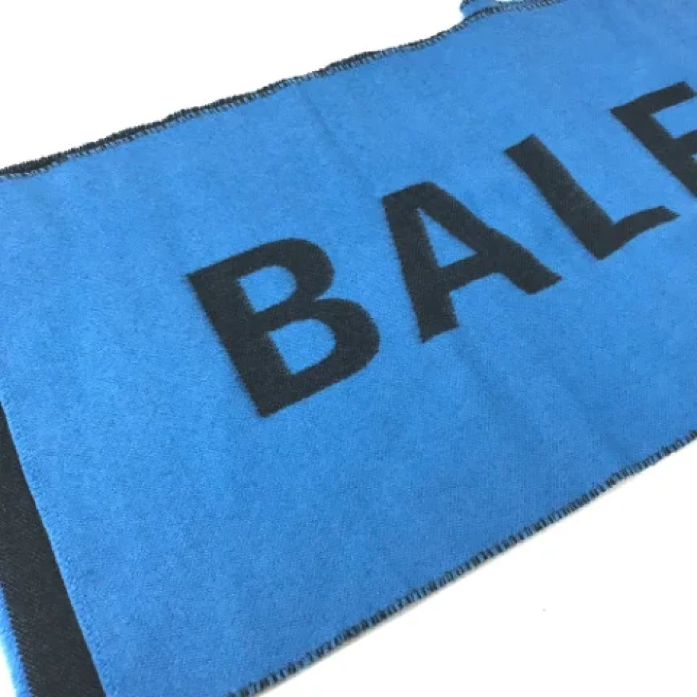 Balenciaga Vintage Pre-owned Wool scarves Blue Heren