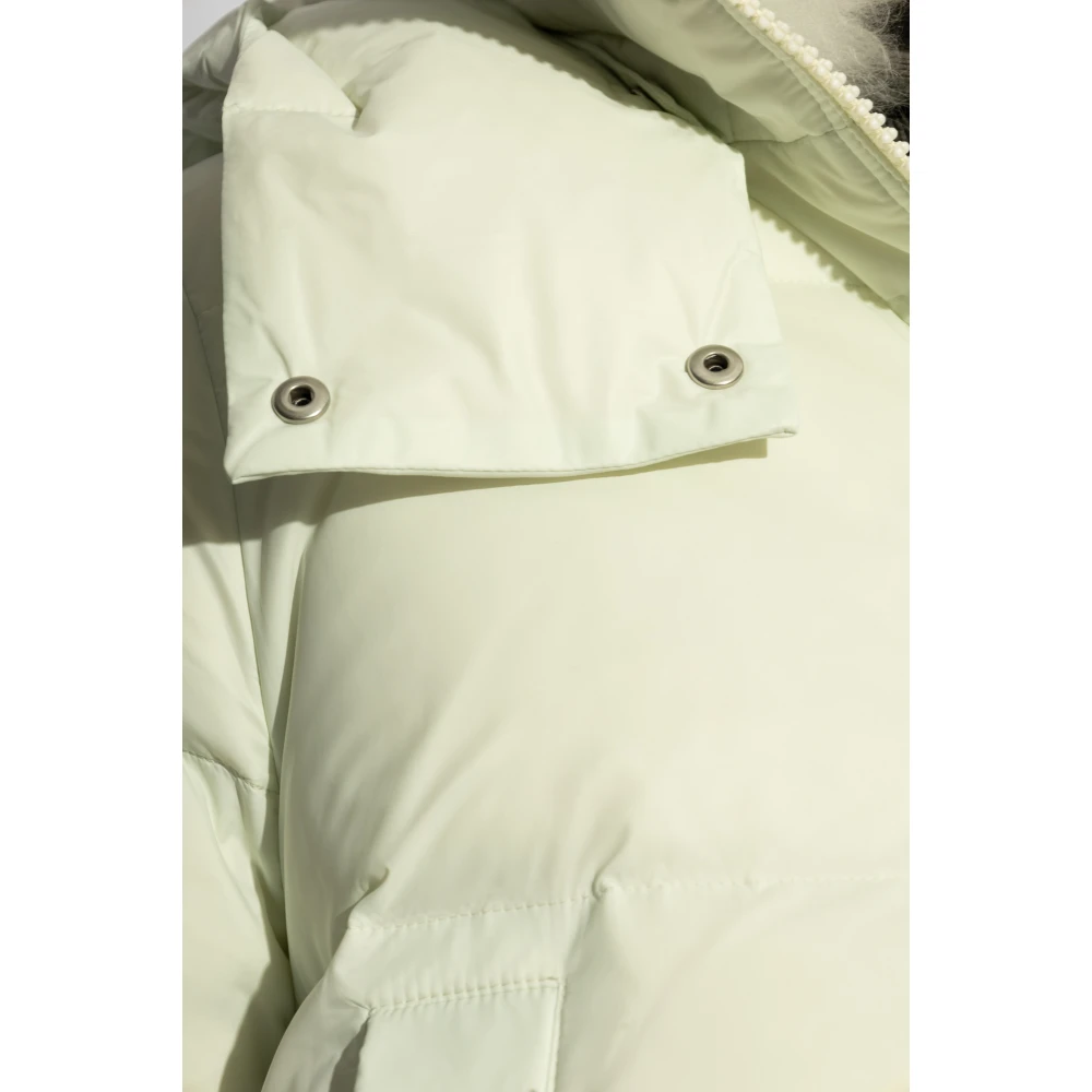 Yves Salomon Donsjack met bontkraag Beige Dames