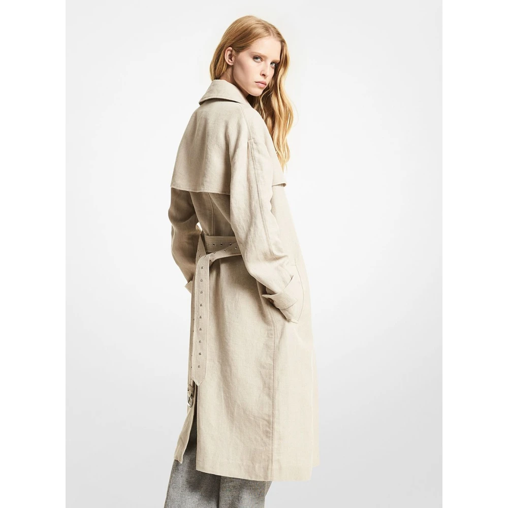 Michael Kors Lino Trench Coat Brown Dames