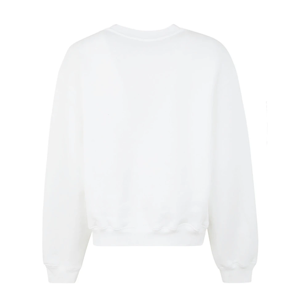 alexander wang Witte Terry Crew Sweatshirt met Puff Paint Logo White Dames