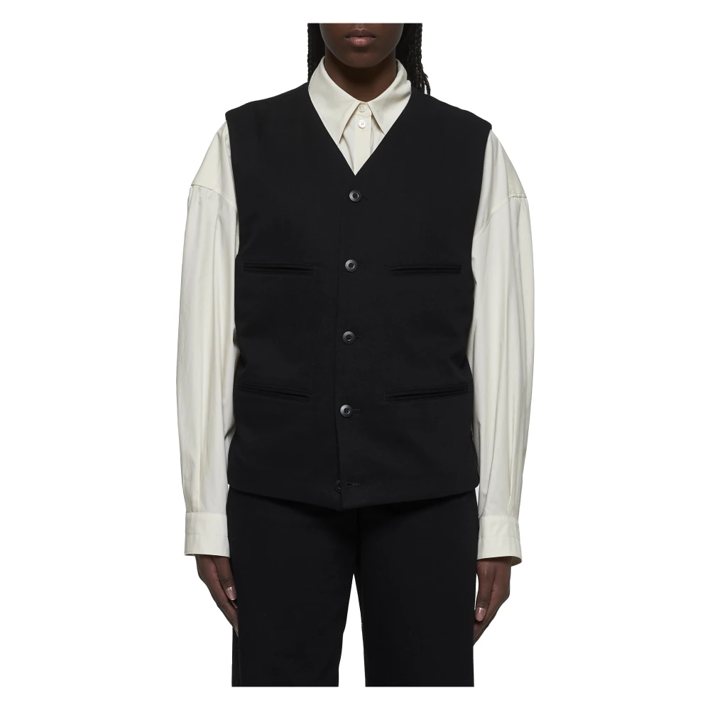 Lemaire Zwarte Jassen Vest Stijlvol Black Heren