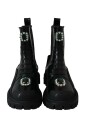 bottes-de-combat-en-cuir-noir-avec-cristaux