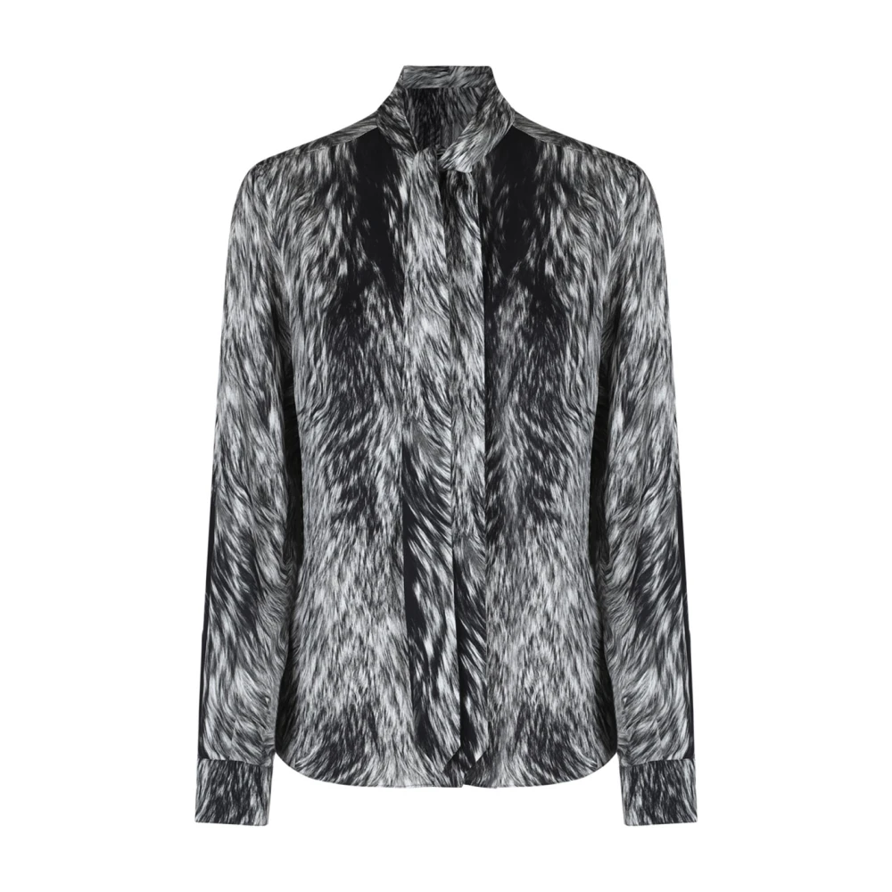 Dolce & Gabbana Multicolor Shirts, Female, Xs, Animal Print Silk Charmeuse Shirt
