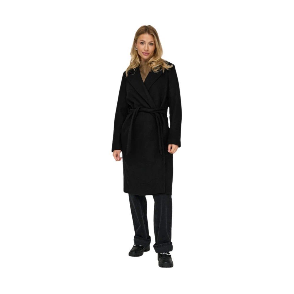 Only Life Wrap Coat Black Dames