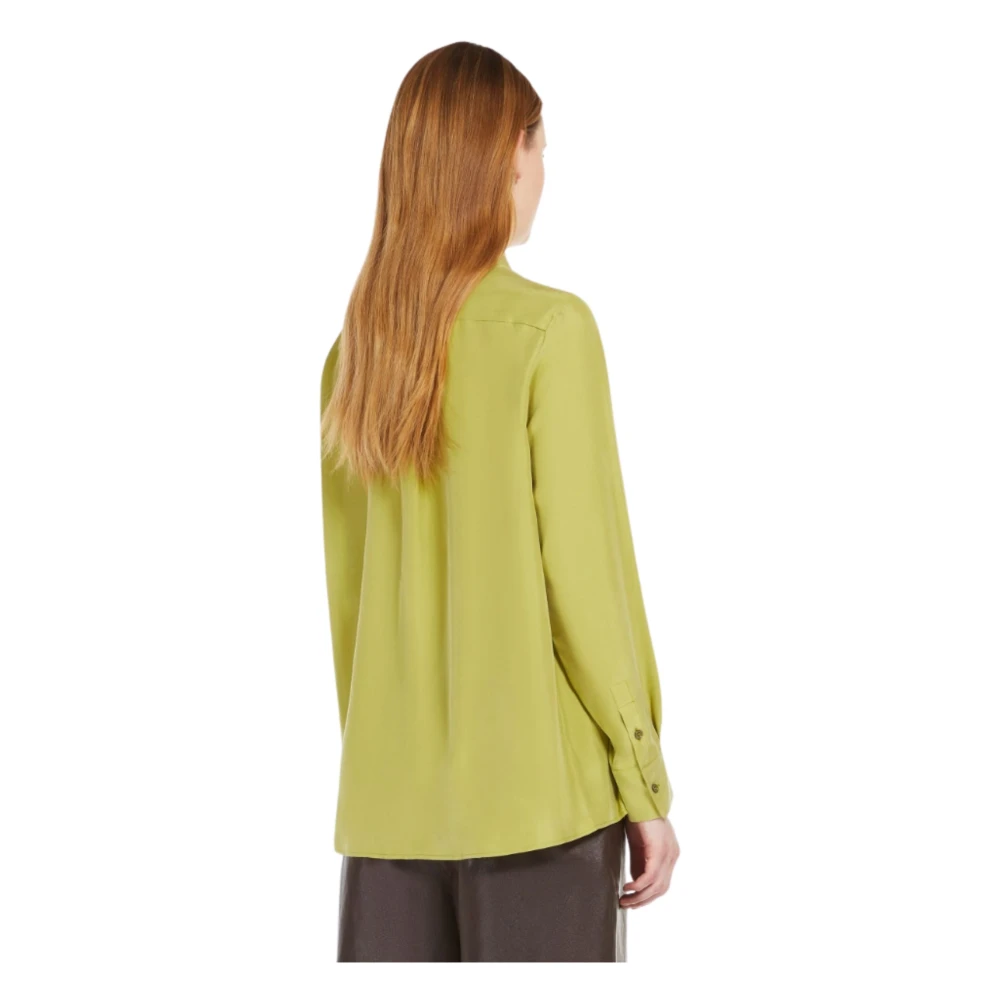 Max Mara Weekend Groene zijden overhemd met lange mouwen Green Dames