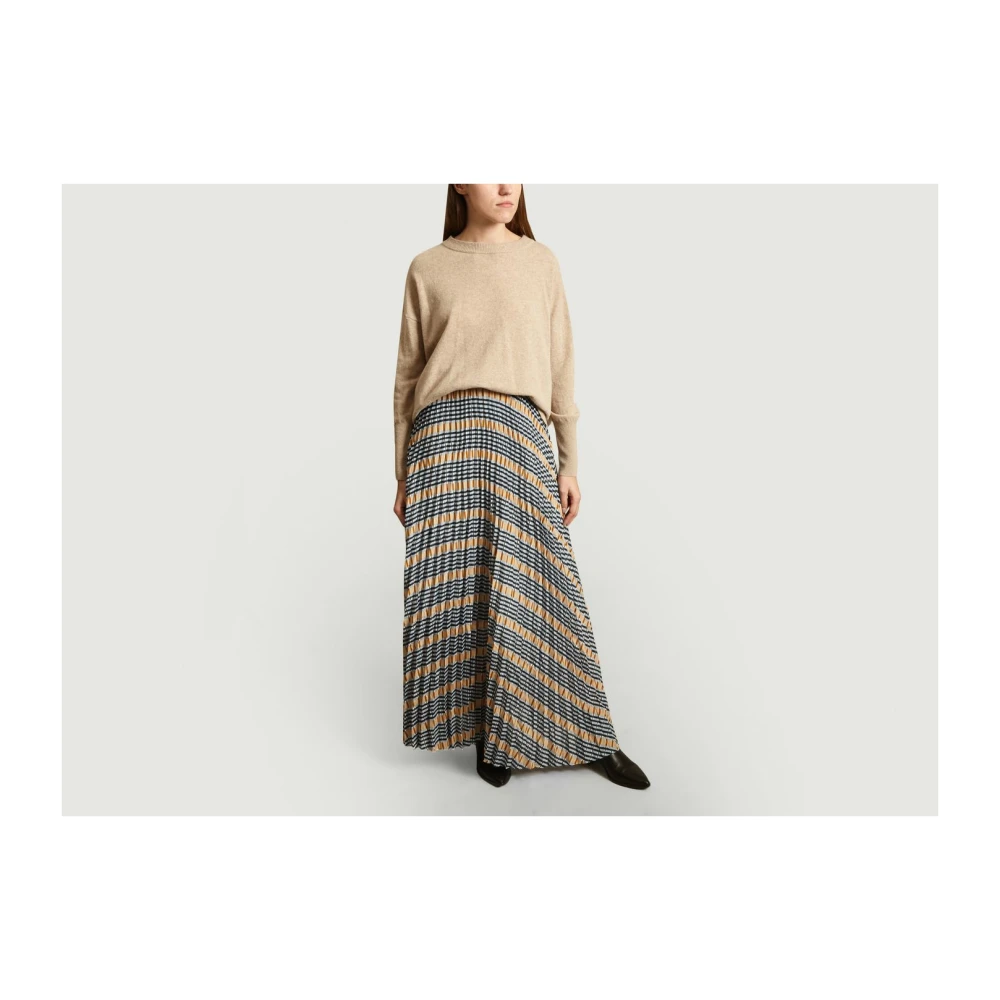 Samsøe Geometrische Geplooide Midi Rok Multicolor Dames