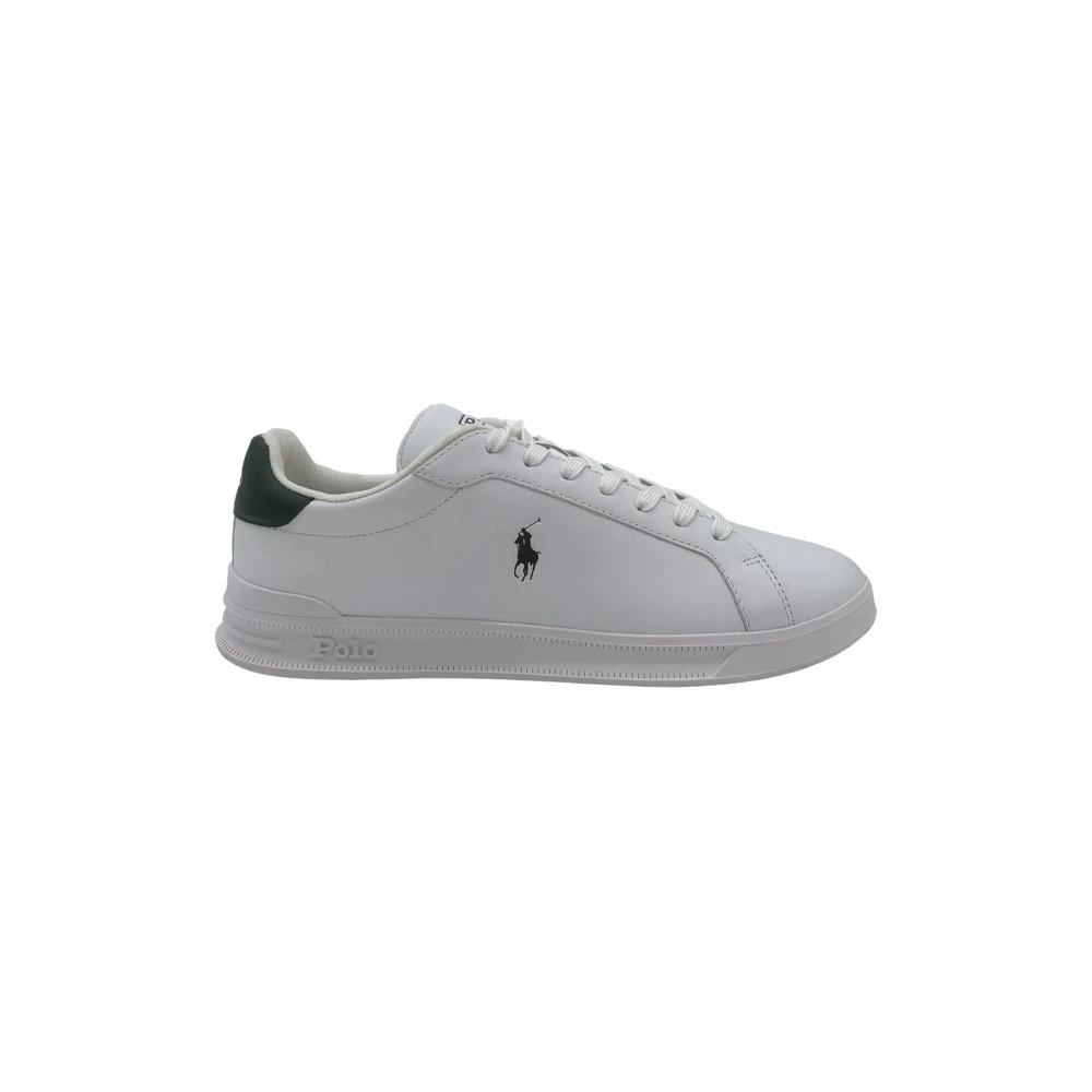 Polo Ralph Lauren Groene leren veterschoenen White Heren