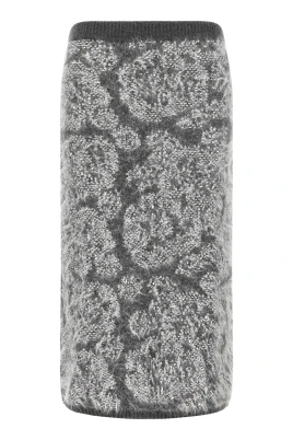 Jacquardstickad Midikjol