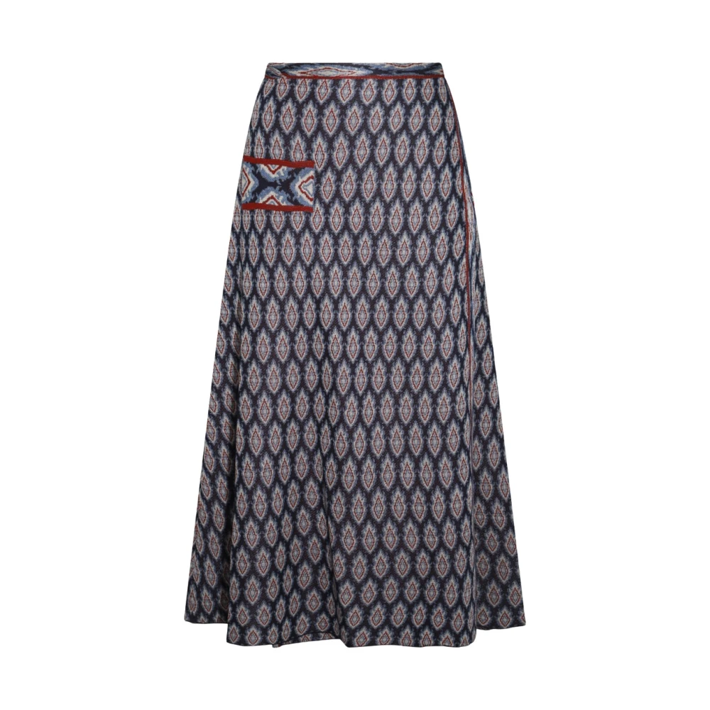 ETRO Blauwe Geruite Midi Rok Blue Dames