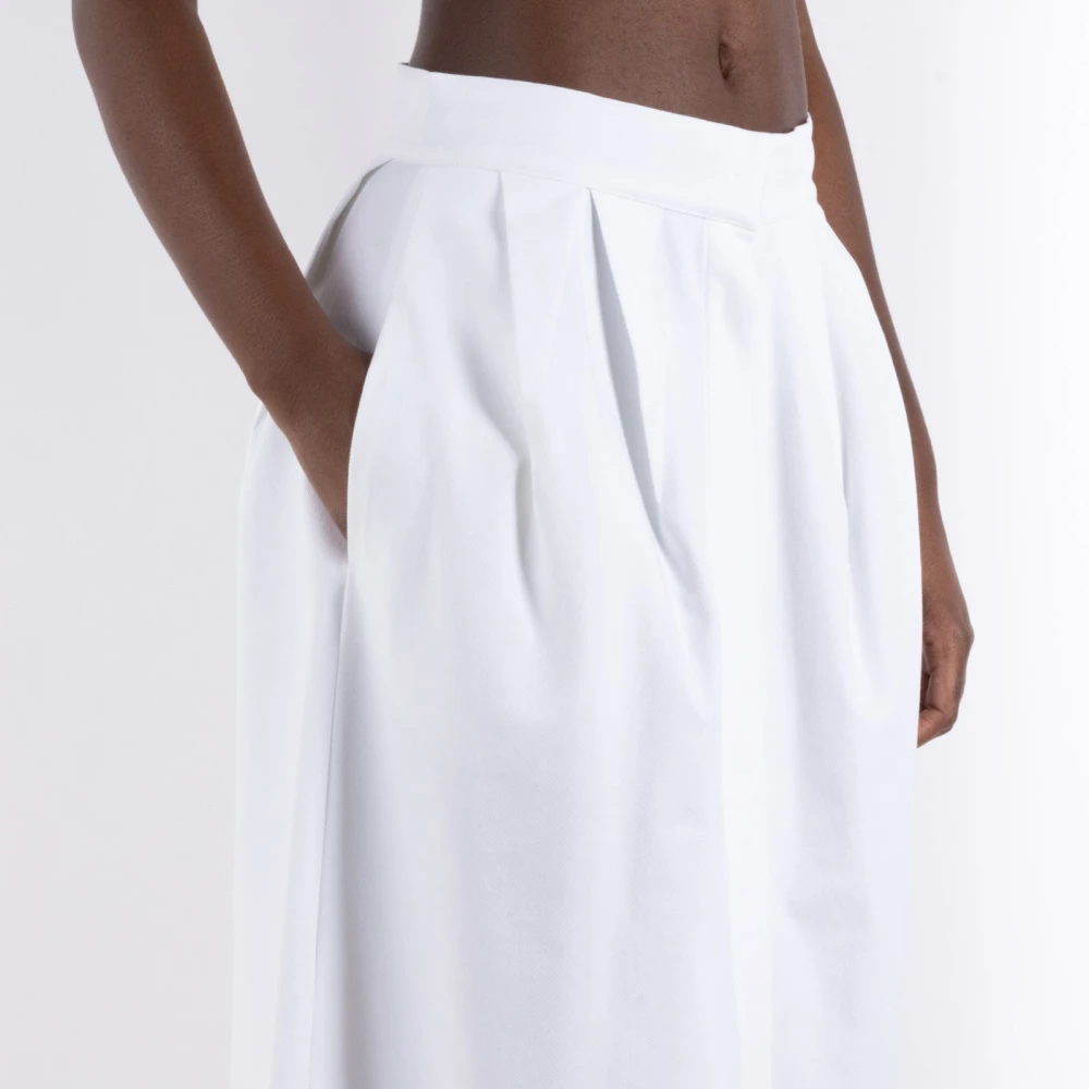 Max Mara Witte Katoenen Rok White Dames