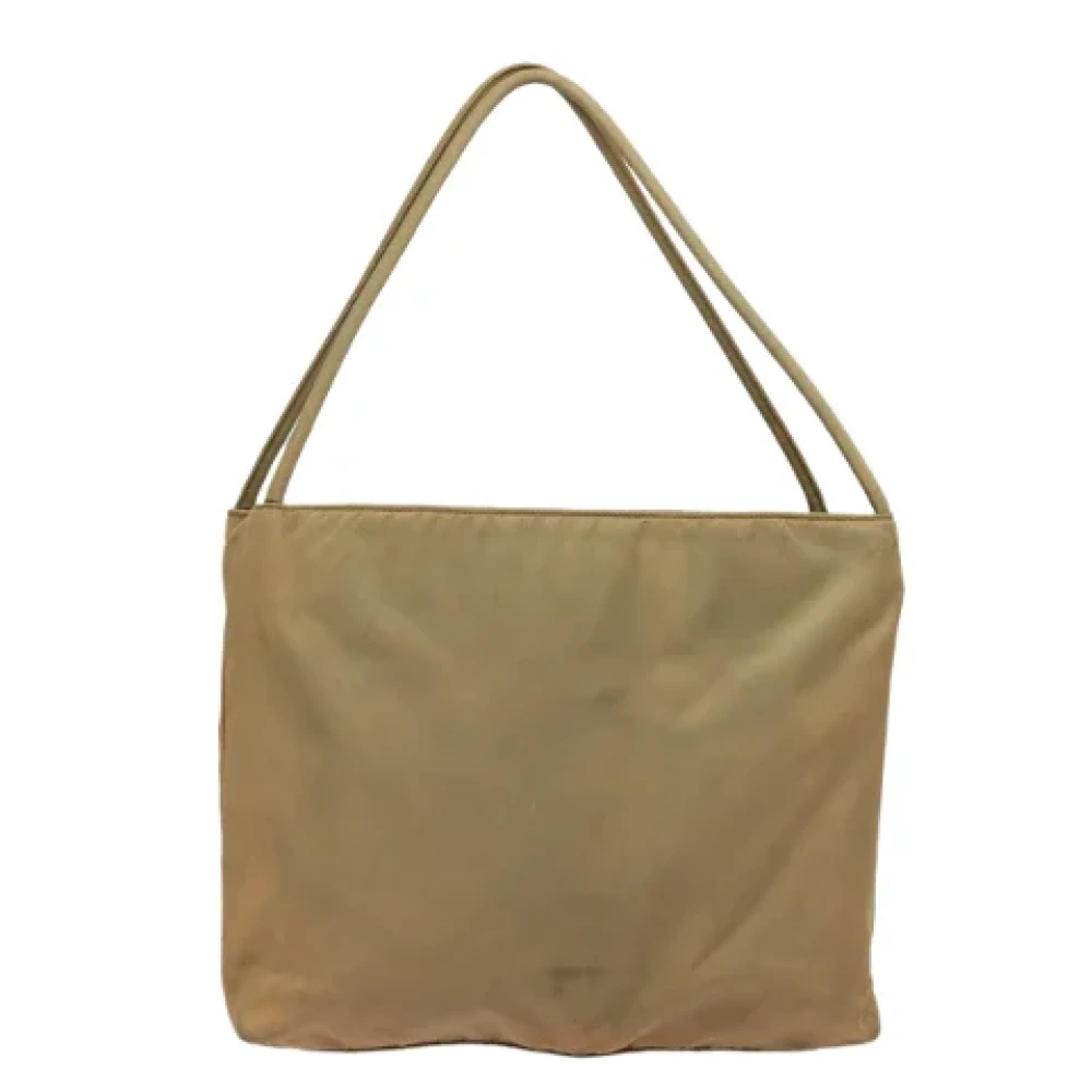 Prada Vintage Pre-owned Nylon prada-bags Beige Dames