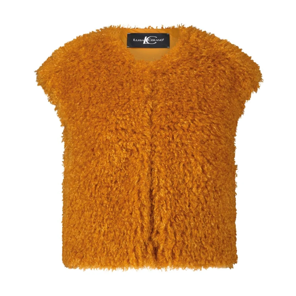 LUISA CERANO Gezellige Teddy Vest Orange Dames