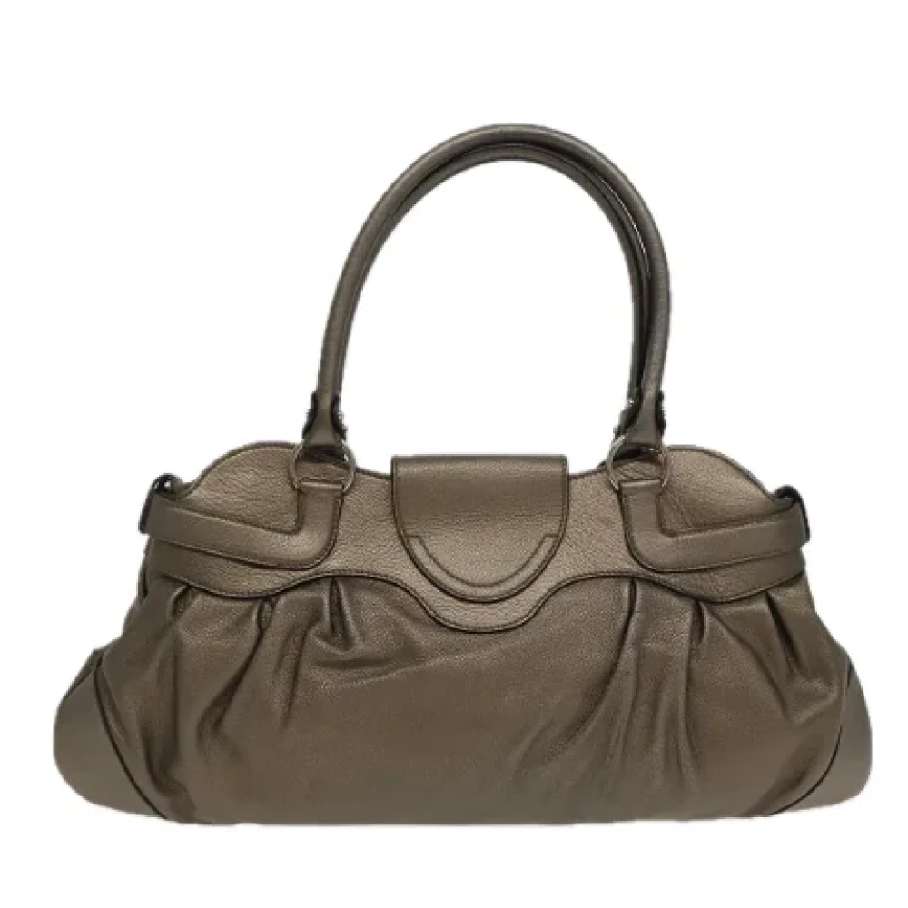 Salvatore Ferragamo Pre-owned Leather handbags Gray Dames