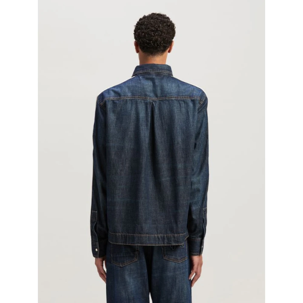 Palm Angels Stijlvol Denim Overshirt Blue Heren