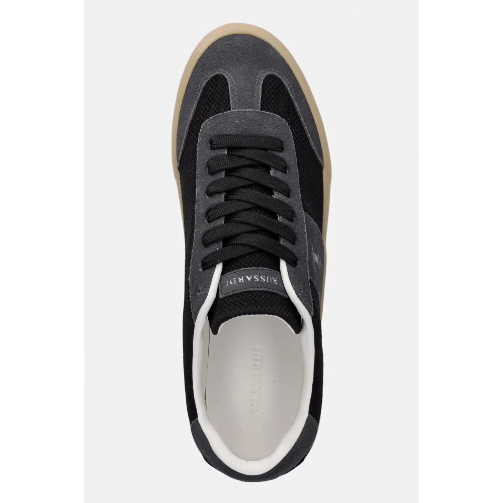 Trussardi Gevulkaniseerde Mesh en Lederen Trainer
