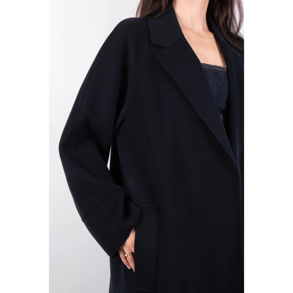 Max Mara Midnight Blue Mantel Coat Blue Dames