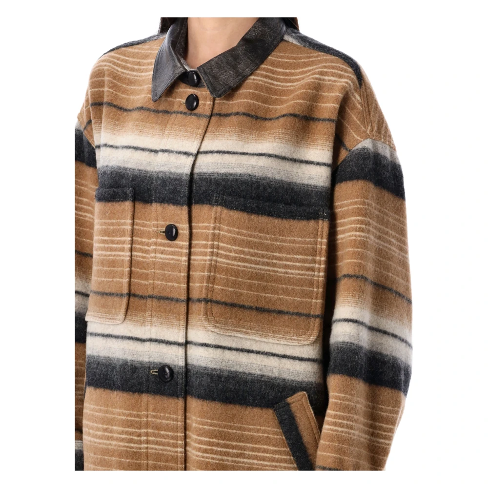 Isabel Marant Étoile Gestreepte wollen overshirt lange jas Multicolor Dames