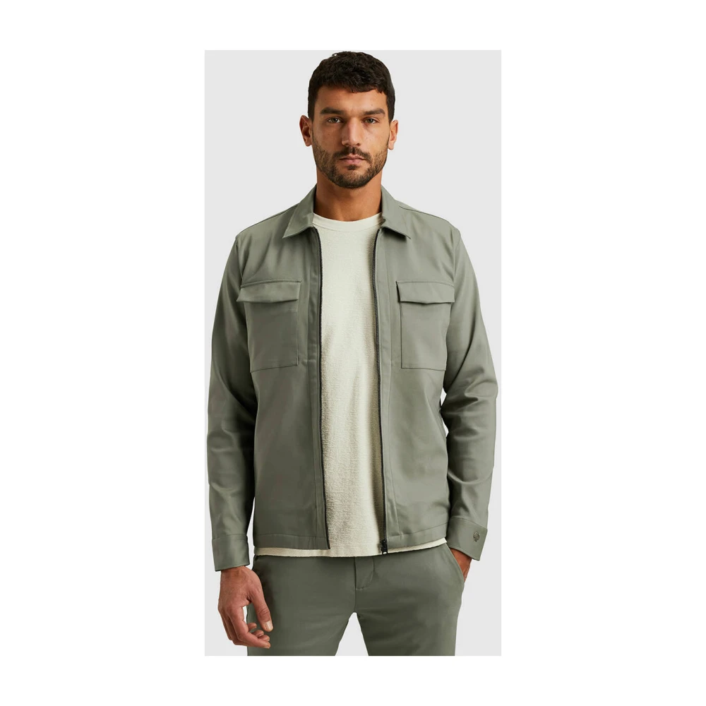 Cast Iron Overshirt Lange Mouwen Shirt Reguliere Stijl Green Heren