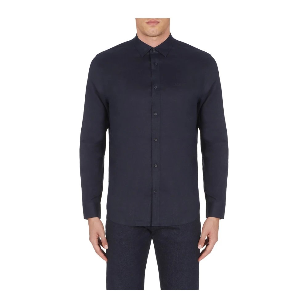 Armani Exchange Men's Blue Shirts, Male,, Shirt 2XL