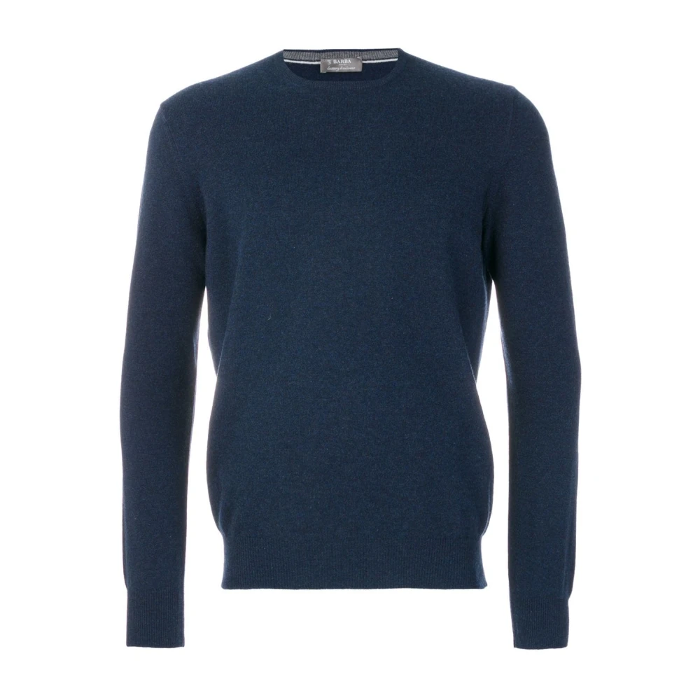 Barba Zwarte Kasjmier Crewneck Sweater Black Heren