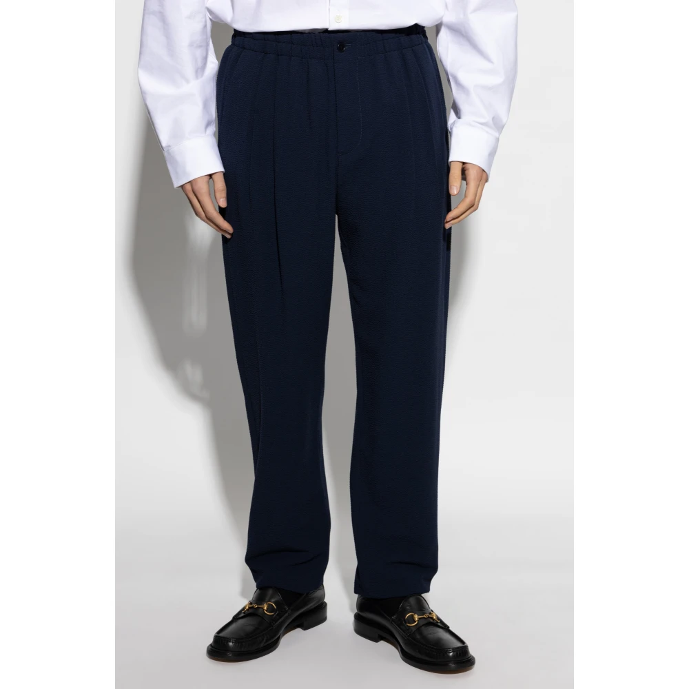 Giorgio Armani Wollen broek Blue Heren