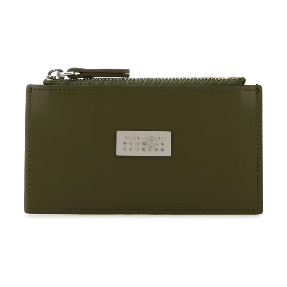 MM6 Maison Margiela Khaki Leren Kaarthouder Portemonnee Green Dames