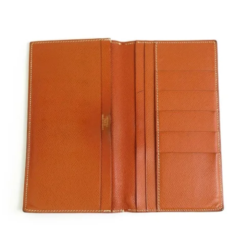 Hermès Vintage Pre-owned Leather wallets Brown Heren