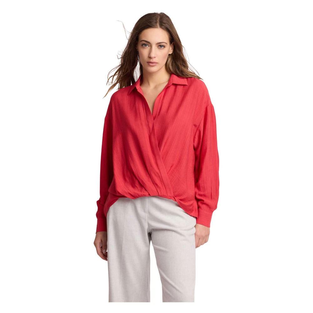 Kocca Pink Blouses, Female, S, Chic Twisted Long Sleeve Blouse