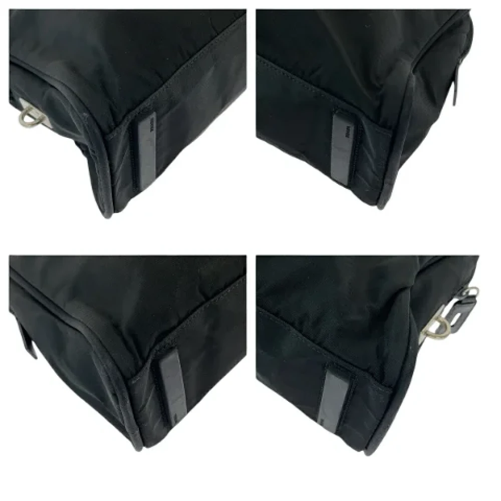 Prada Vintage Pre-owned Canvas handbags Black Dames