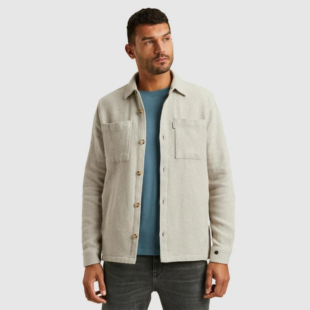 Cast Iron Gestructureerd Overshirt Lange Mouw Regular Fit Gray Heren
