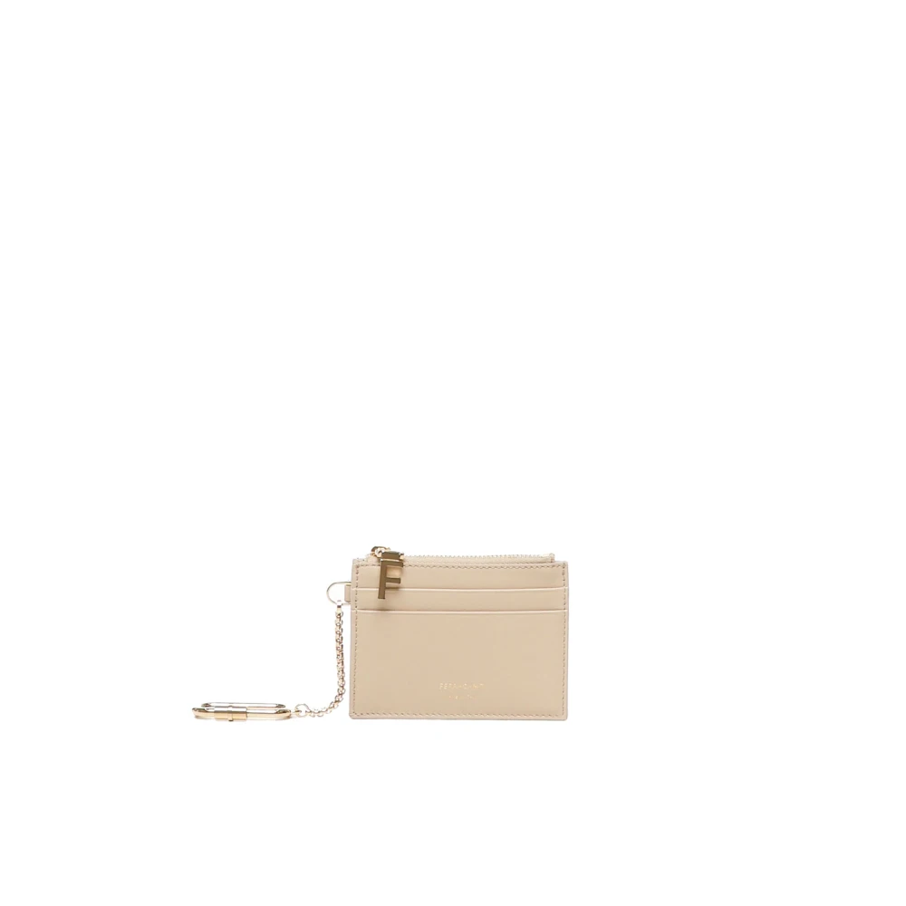 Salvatore Ferragamo Beige Plånbok med Korthållare Beige, Dam