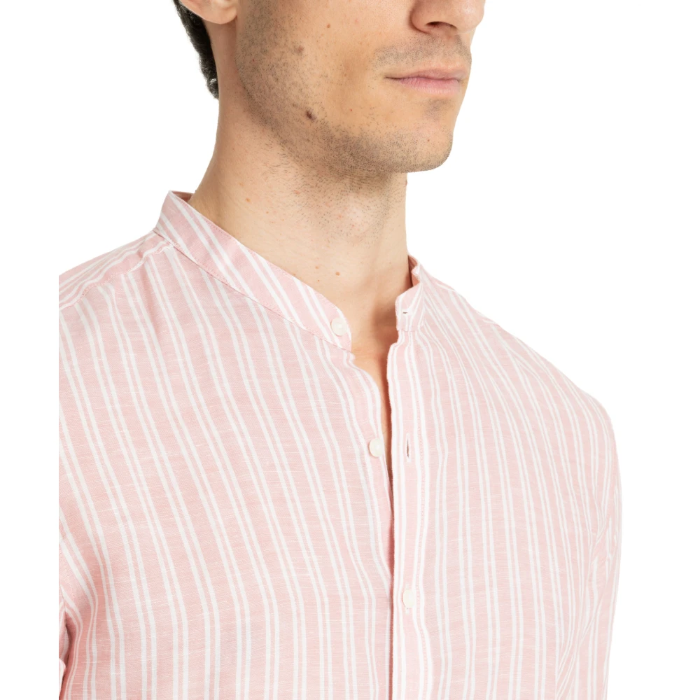Michael Kors Gestreept Multikleur Overhemd met Zakje Pink Heren